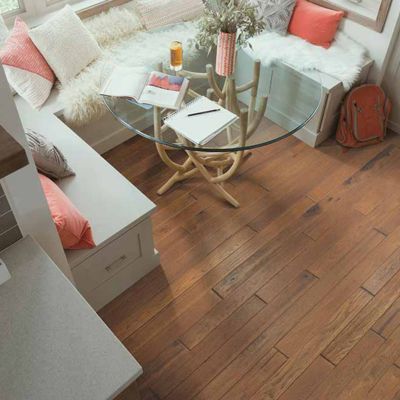 caramel-toned wood floor Sacramento dining room