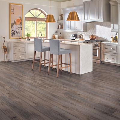 luxury vinyl plank flooring in a West Sacramento kitchen